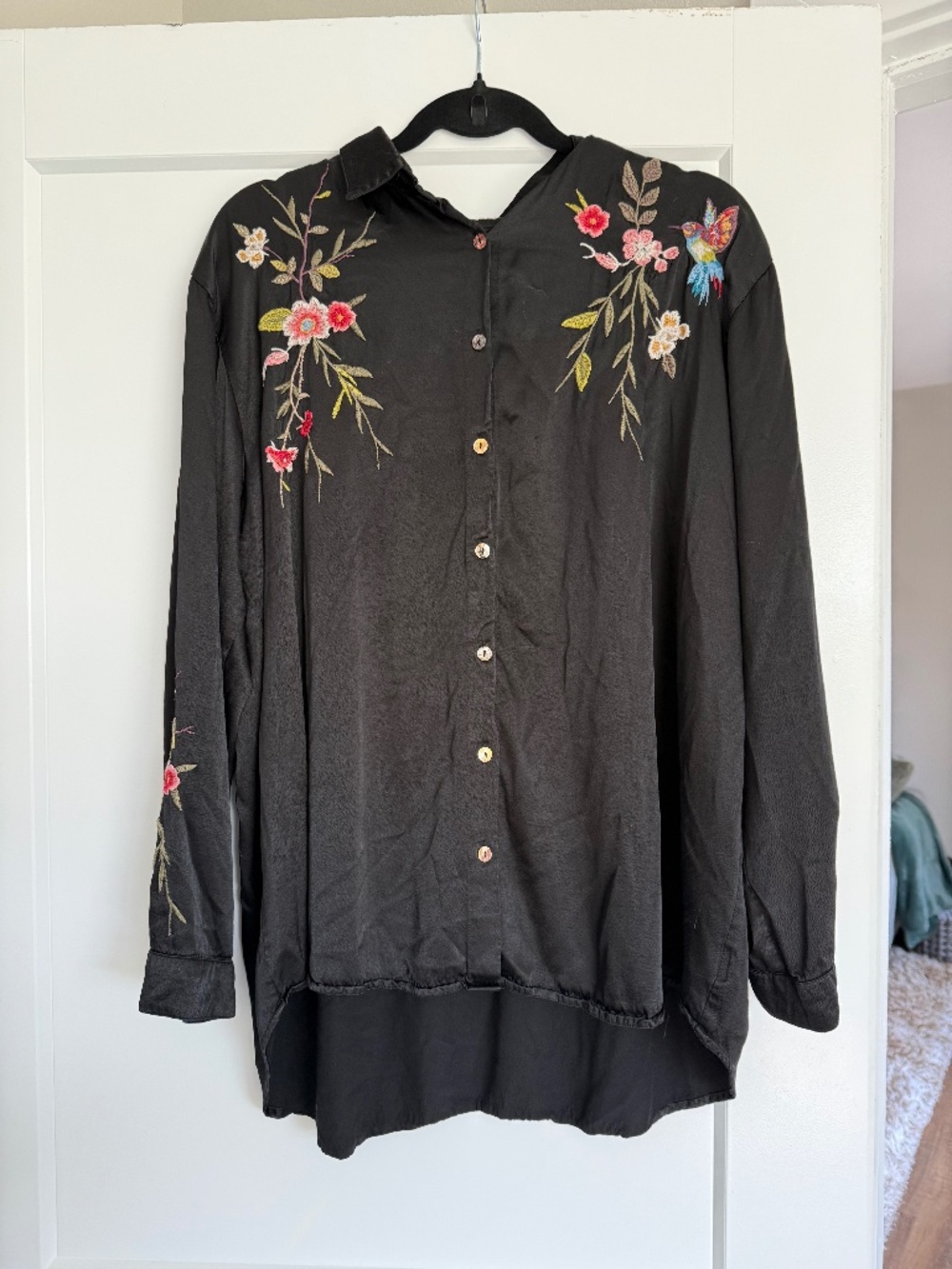 Johnny Was Embroidered Shirt L